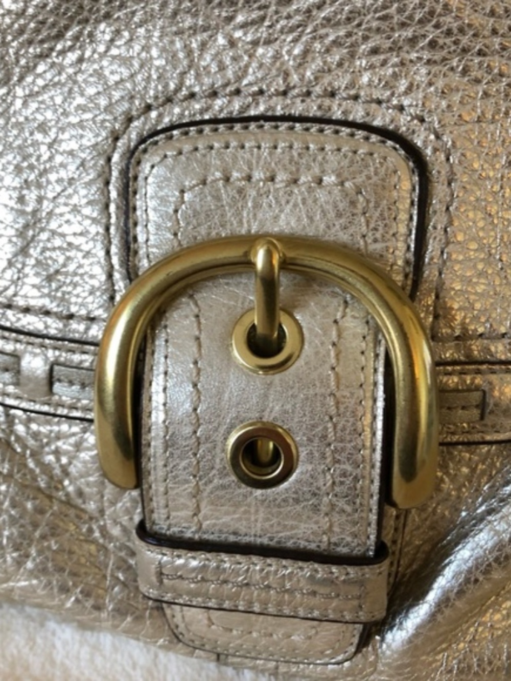 Coach Courtney Metallic Gold Soho Dome Large Satchel Shoulder Bag - Picture 9 of 13
